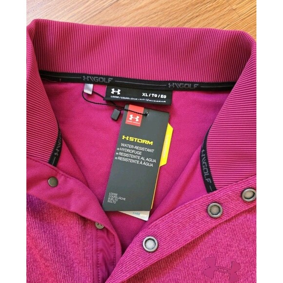 Under Armour UA Storm Golf Fleece Snap Button Mock Neck 1/4 Pullover Size XL - Picture 2 of 8